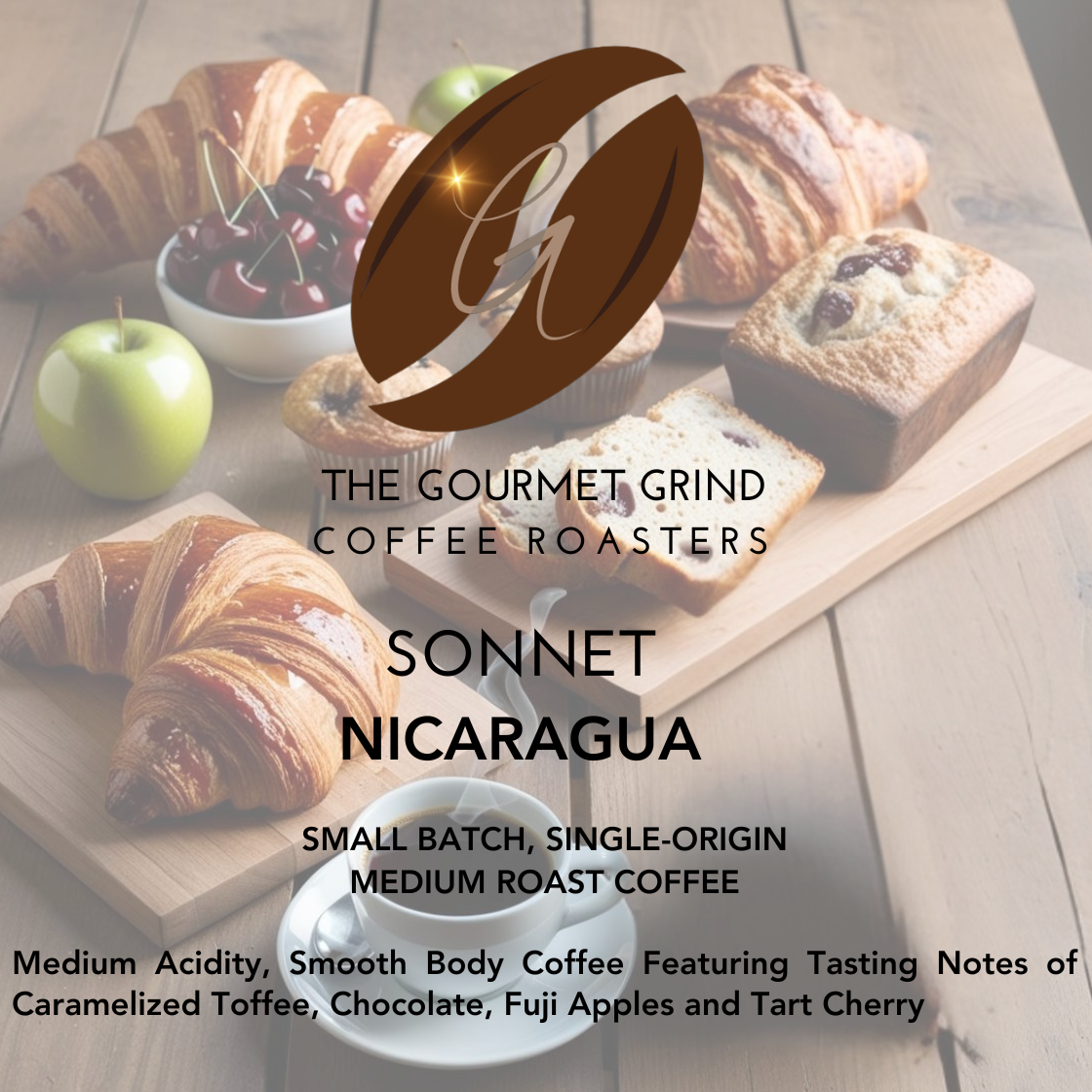 SONNET: Nicaraguan medium roast single origin coffee- Limited Release!